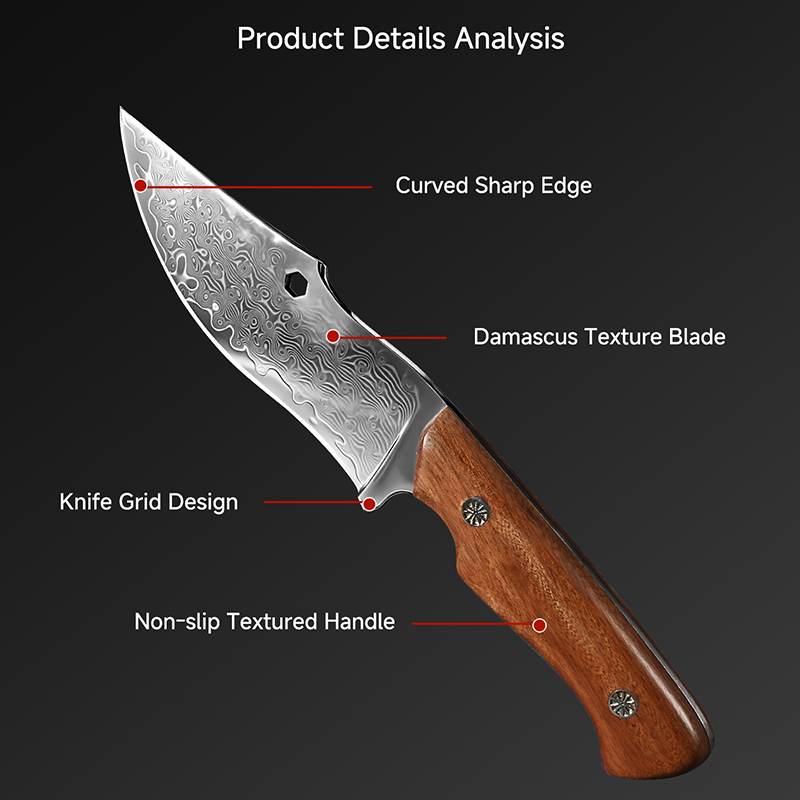 Damascus Outdoor Knife Curved  - Hunting Knife Outdoor Edge recensie en prijs