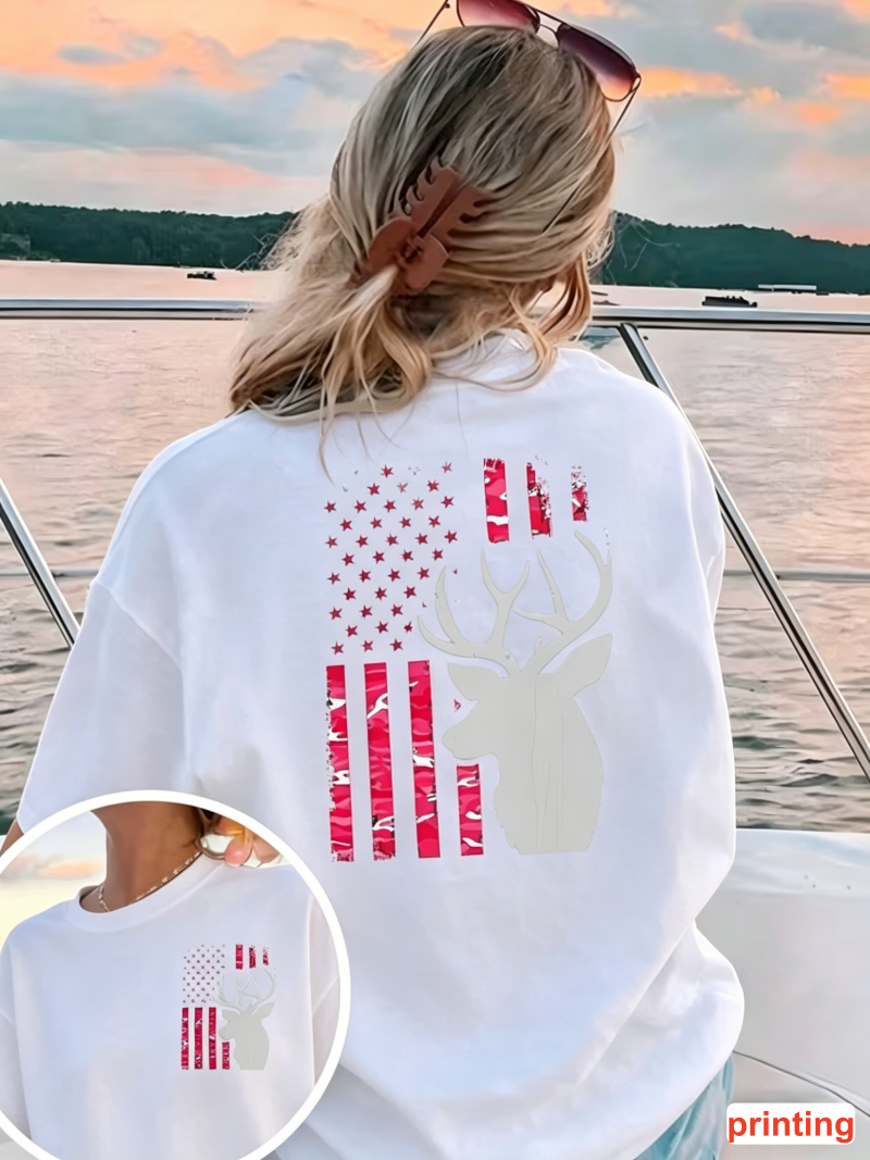 American Flag Deer Print T-shi - Outdoor Hunting Outfit recensie en prijs