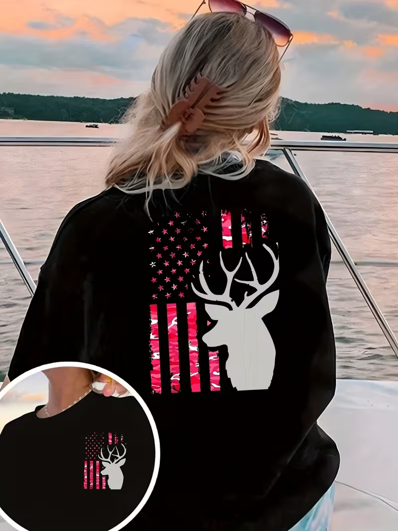 American Flag Deer Print T-shi - Outdoor Hunting Outfit recensie en prijs